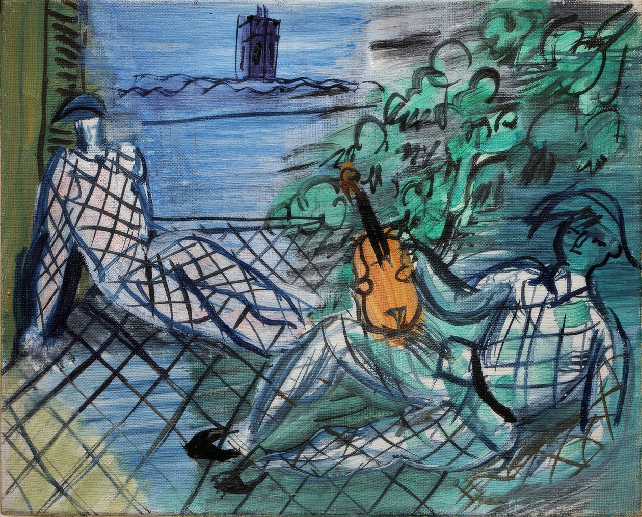 Vihreä ja valkoinen harlekiini tekijältä Raoul Dufy