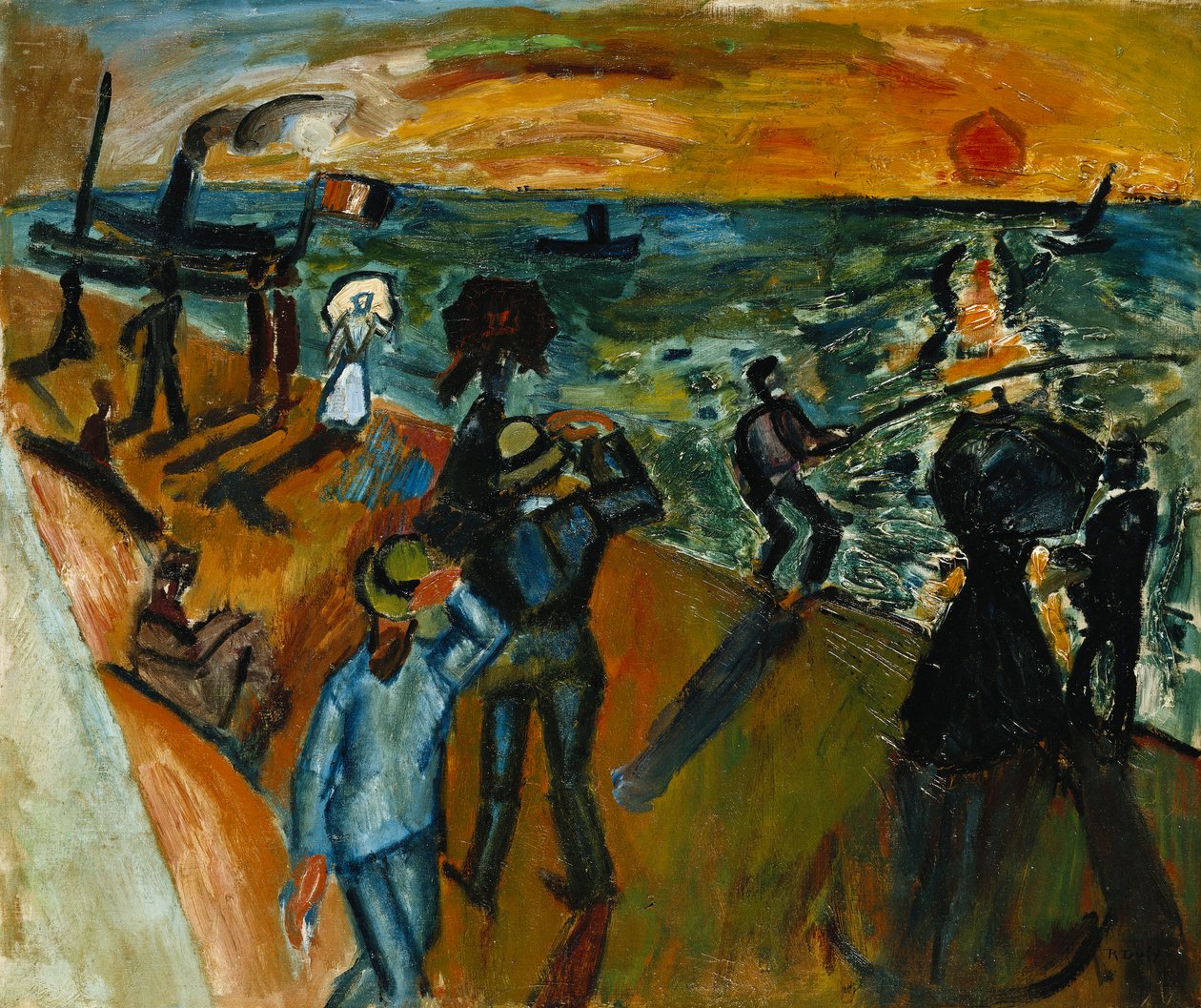 Gust of Wind (kalastajat siimojensa kanssa); Coup de Vent (Pecheurs a la Ligne) tekijältä Raoul Dufy