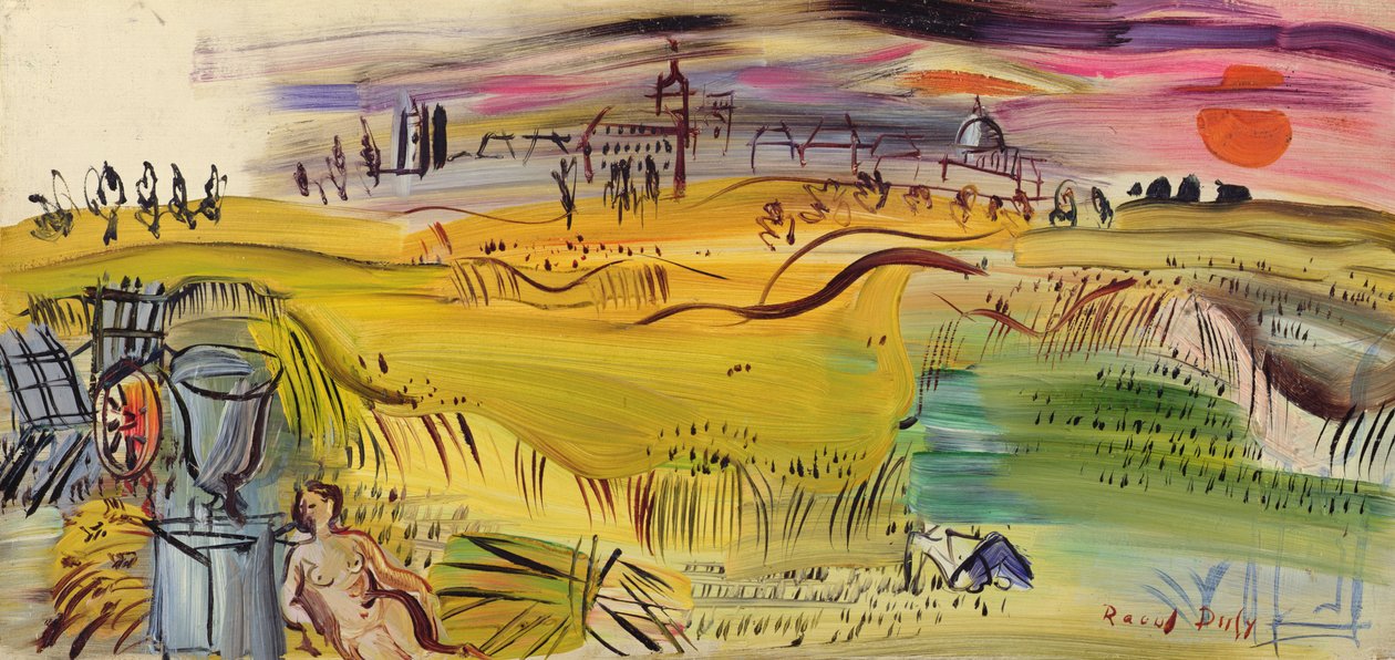 Sadonkorjuu Langresissa tekijältä Raoul Dufy