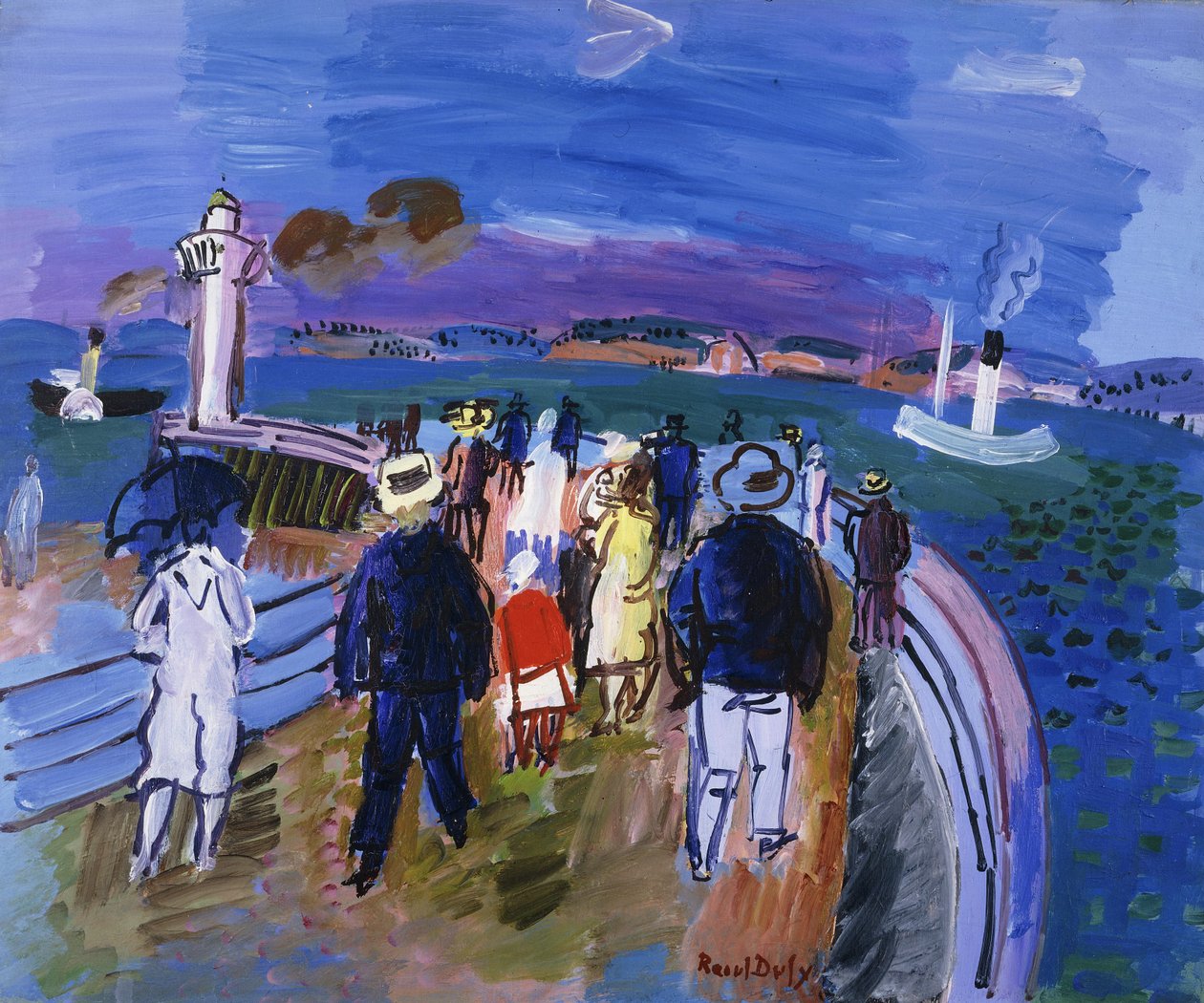 Honfleurin satamat; Le Quai de Honfleur tekijältä Raoul Dufy