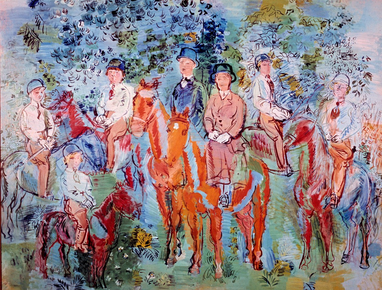 Ratsumiehet metsässä tekijältä Raoul Dufy