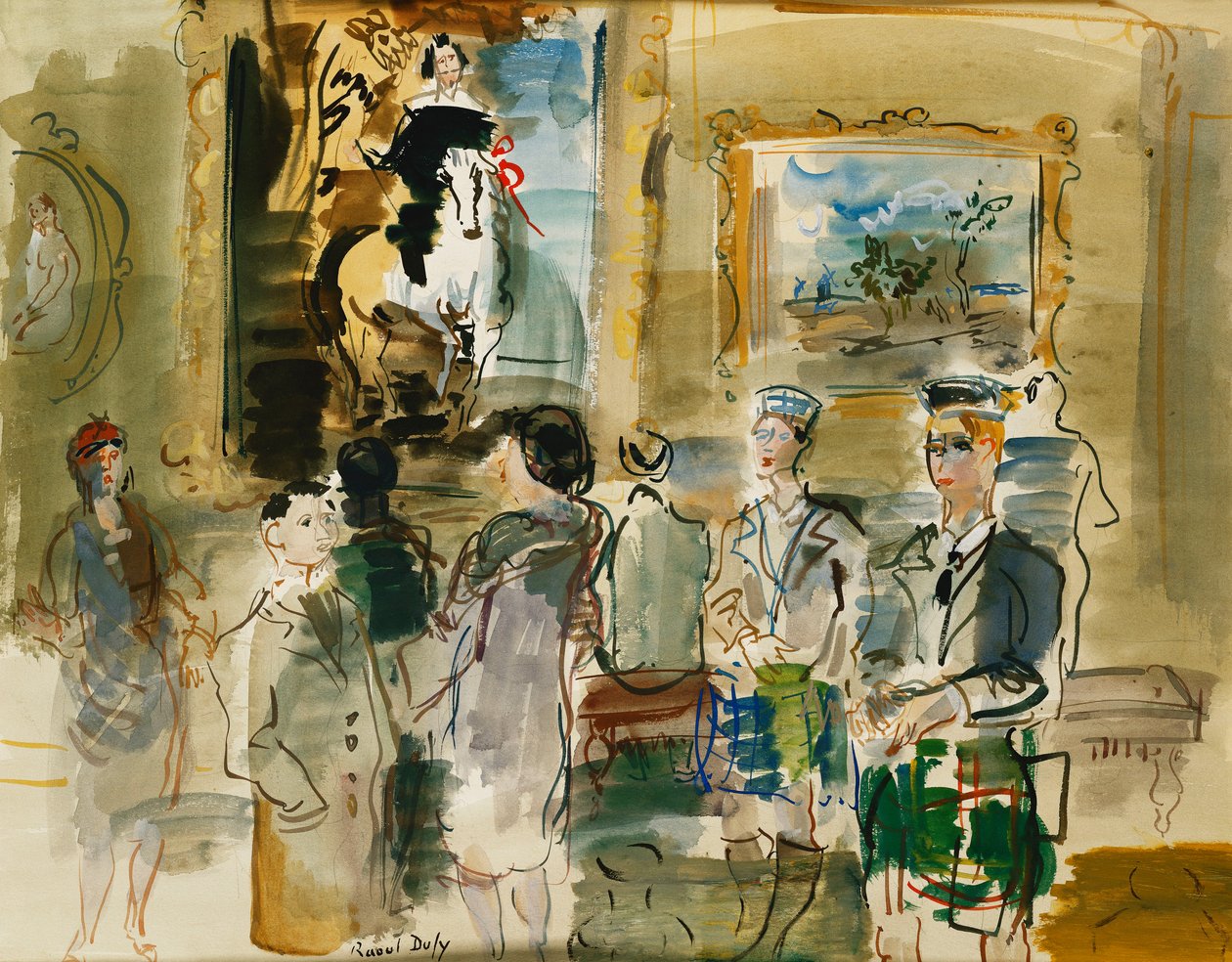 Kansallisgalleriassa, Edinburgh; Dans la Galerie Nationale, Edimbourg. tekijältä Raoul Dufy