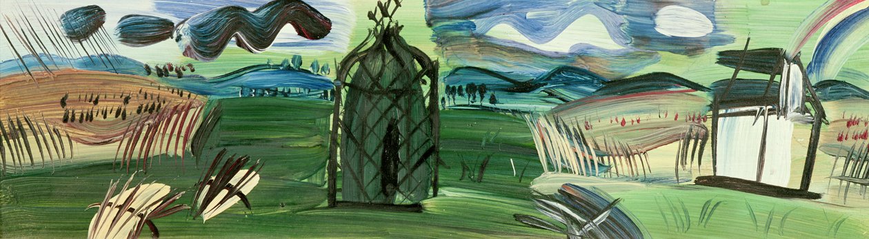 Kioski ja sateenkaari (öljy kankaalle) tekijältä Raoul Dufy