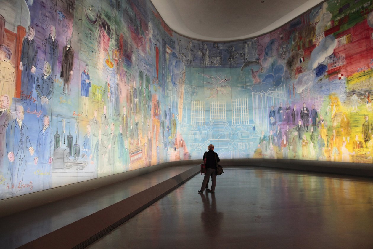 La Fee Electricite, Musee d Art Moderne de la Ville de Paris -museon Dufy-huoneessa, Avenue du President Wilson, Pariisi 75016. Arkkitehtuuri: Jean-Claude Dondel, Andre Aubert, Paul Viard ja Marcel Dastugue. tekijältä Raoul Dufy
