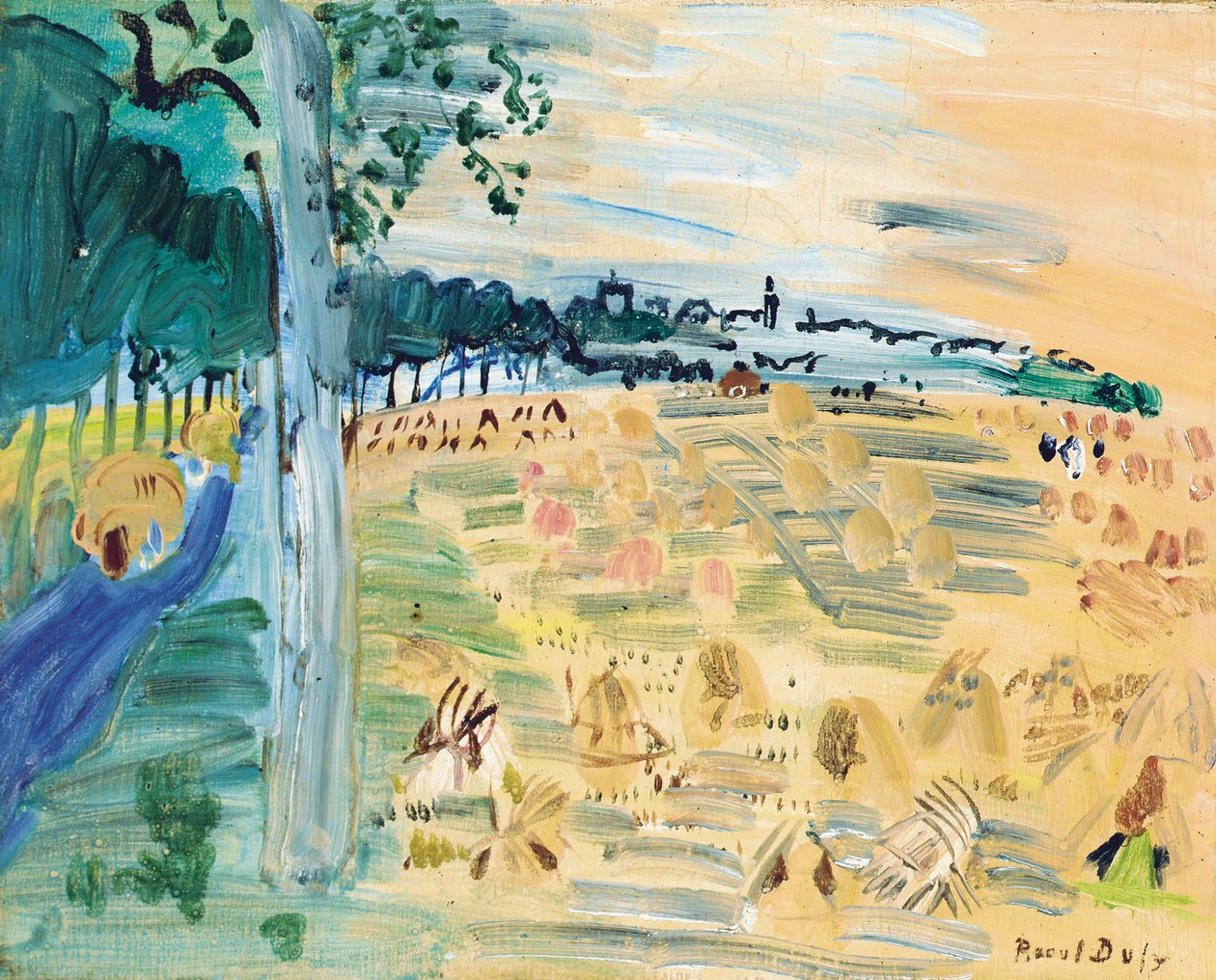Langres, noin 1935 (öljy kankaalle). tekijältä Raoul Dufy