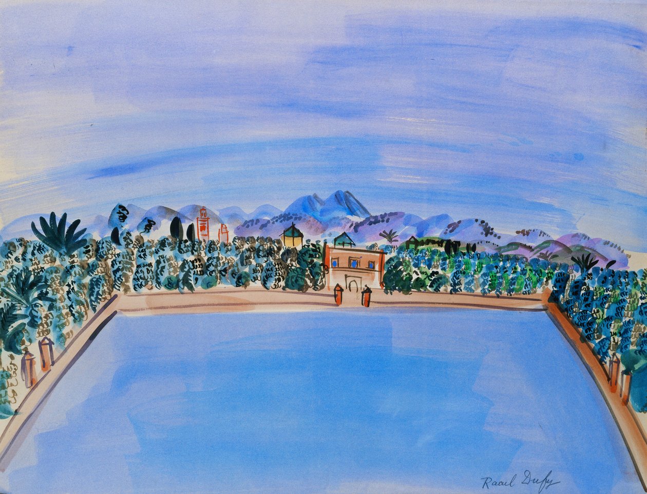 Le Bassin, Menara Gardens, Marrakech tekijältä Raoul Dufy