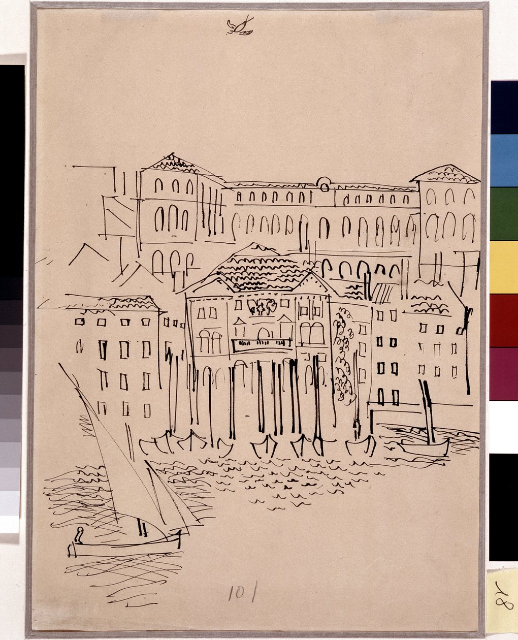 Marseille, satama, kaupungintalo ja Hotel Dieu -hotelli tekijältä Raoul Dufy