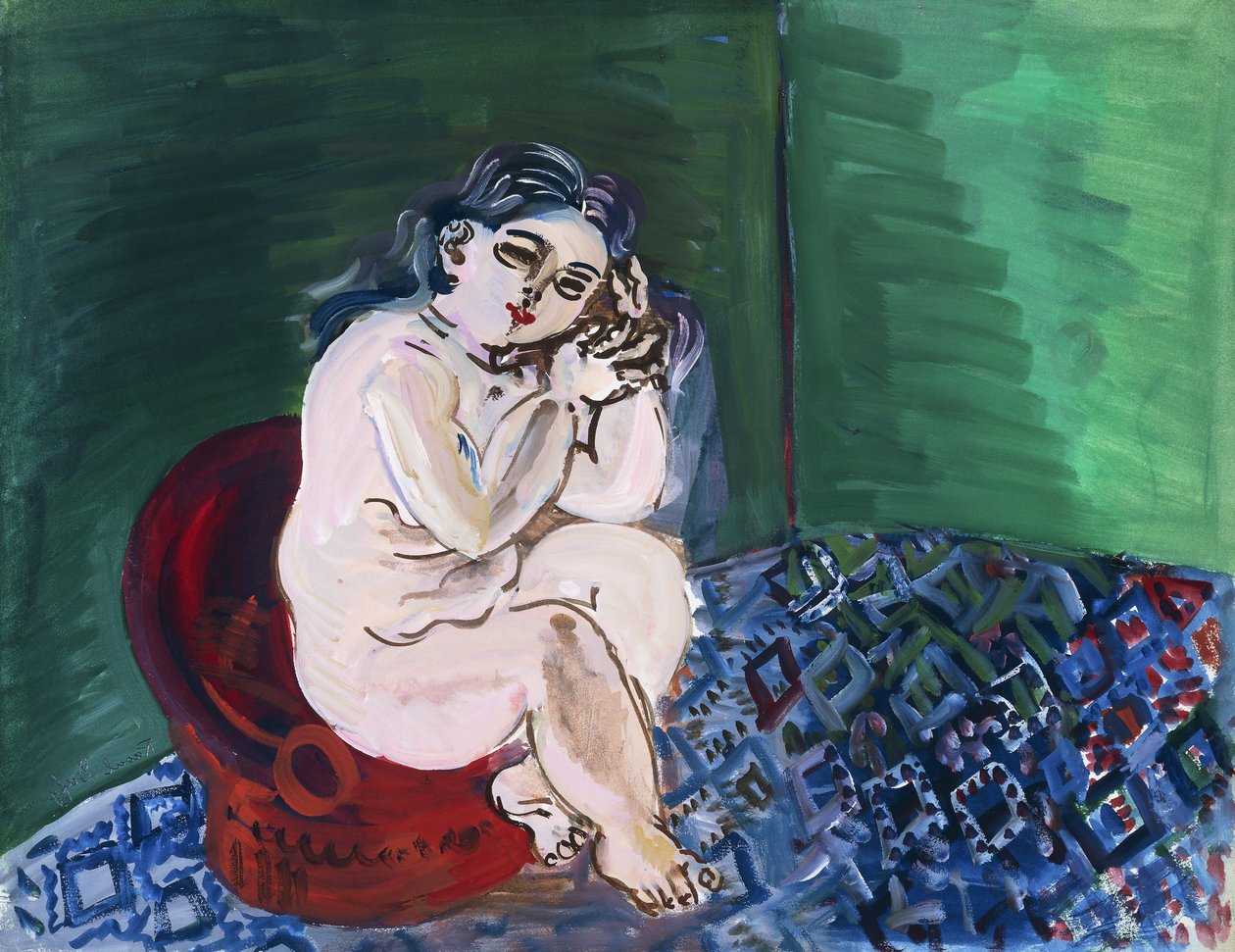 Alaston tuolin kanssa; Nu au Fauteuil (Nu au Fauteuil) tekijältä Raoul Dufy