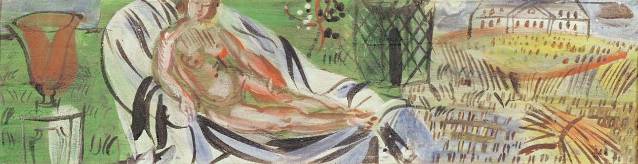 Alaston punaisen maljakon kanssa (öljy kankaalle) tekijältä Raoul Dufy