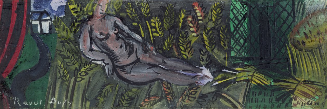 Nymfi makaa vehnän seassa (öljy kankaalle) tekijältä Raoul Dufy