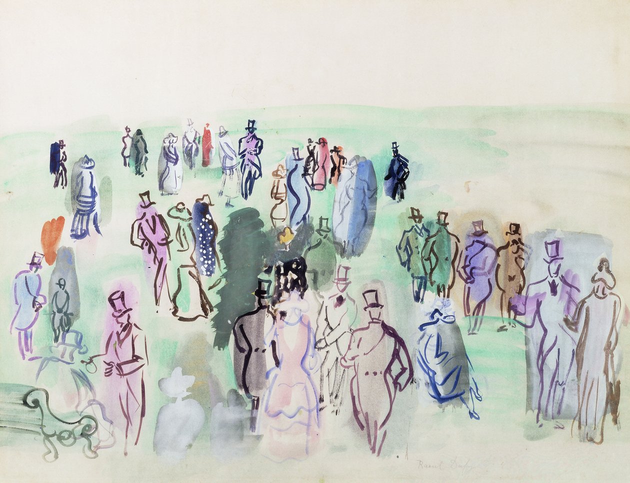 Nurmikolla; Sur la Pelouse tekijältä Raoul Dufy