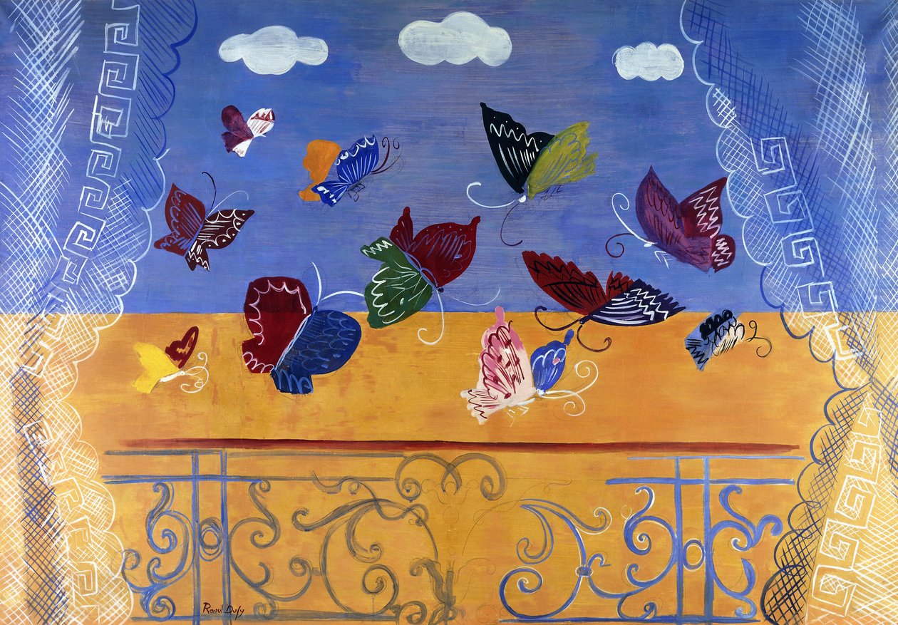 Avoin ikkuna perhosten kanssa tekijältä Raoul Dufy