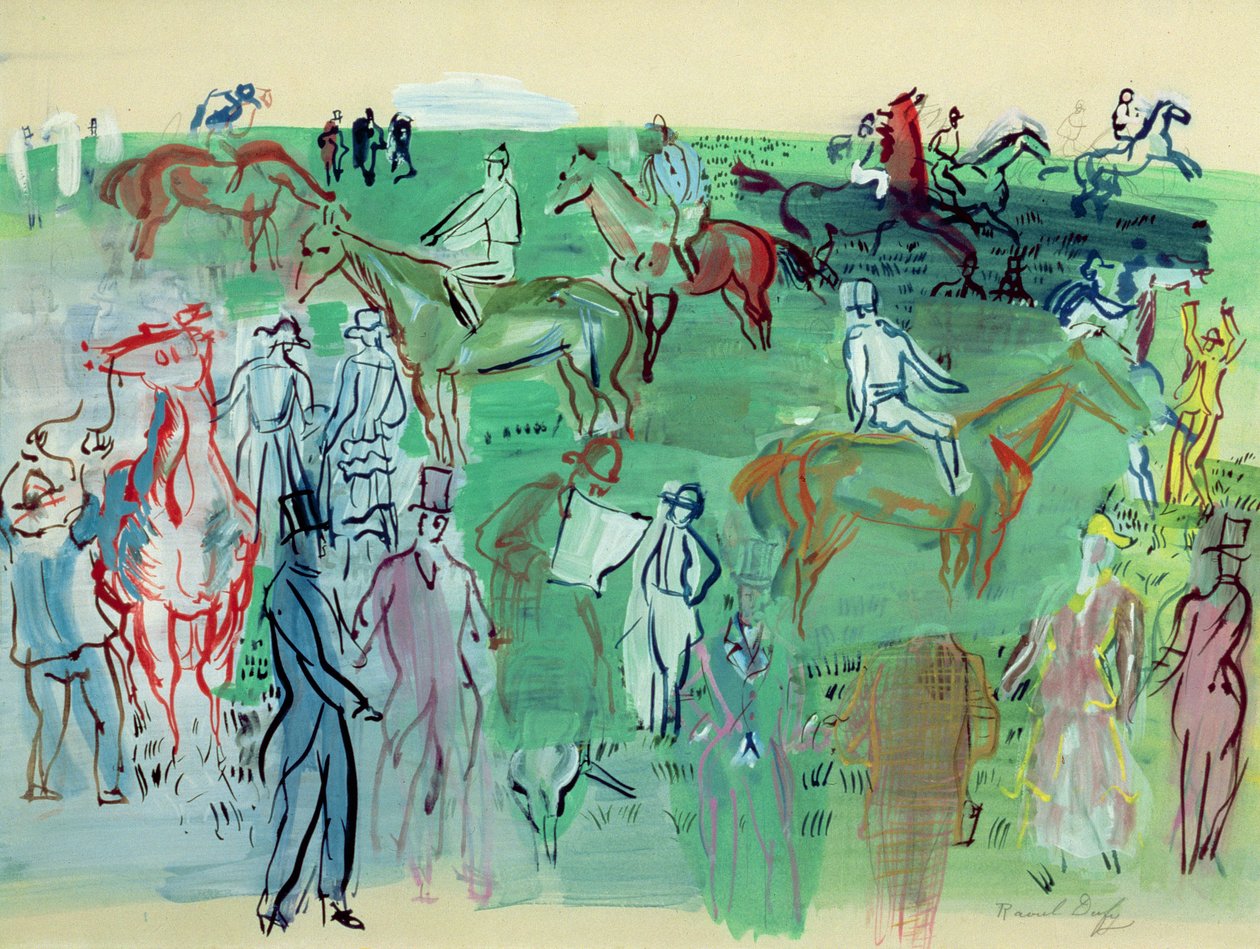 Racegoers nurmikolla tekijältä Raoul Dufy