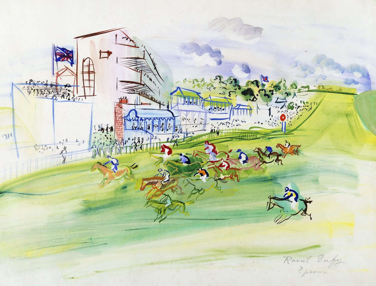 Epsomin kilpailut; Les Courses a Epsom tekijältä Raoul Dufy