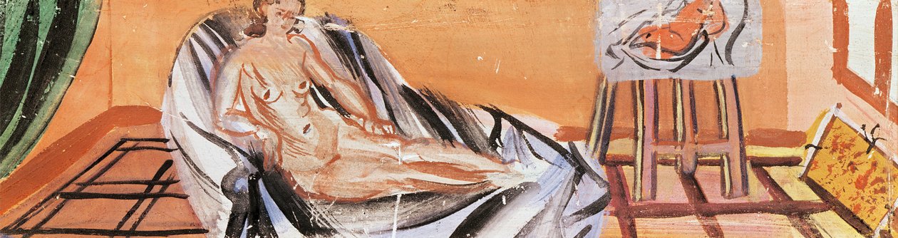 Makaava alaston taiteilijan ateljeessa (öljy kankaalle) (öljy kankaalle) tekijältä Raoul Dufy