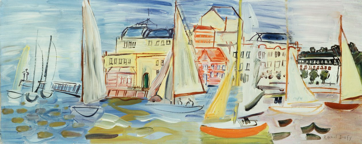 Deauvillen regatta, noin 1930 (öljy kankaalle). tekijältä Raoul Dufy