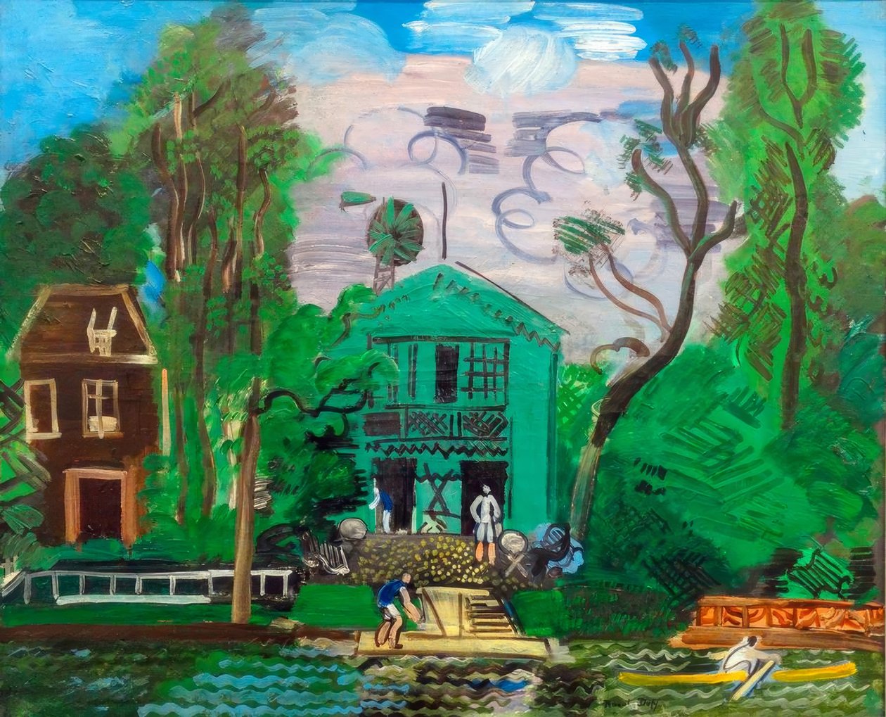 Marne-joki, veneilijät tekijältä Raoul Dufy