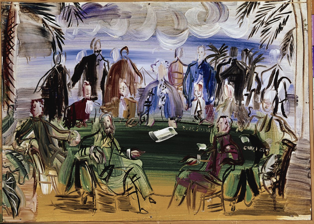 Tutkijat pöydän ympärillä (öljy kankaalle) tekijältä Raoul Dufy
