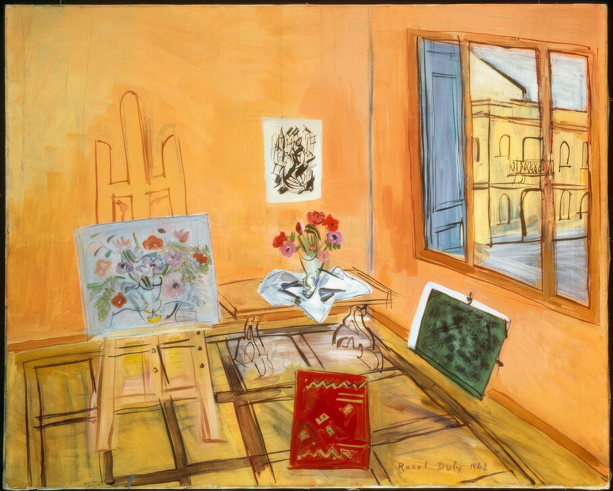 Studio kukkakimpun kanssa tekijältä Raoul Dufy