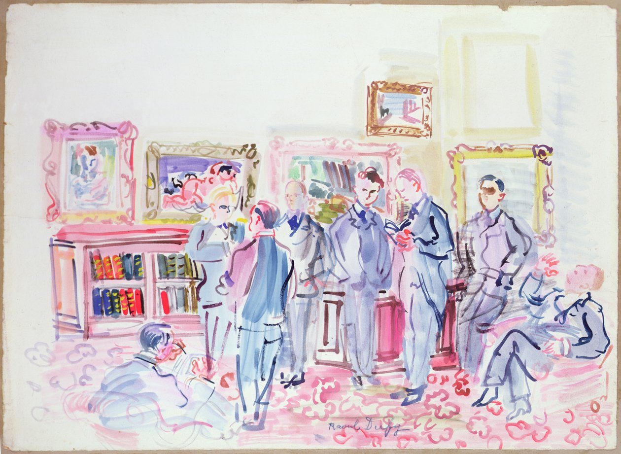 Taiteen harrastajat (akvarelli) tekijältä Raoul Dufy