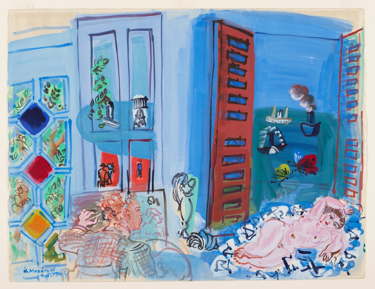 Taiteilijan työhuone (akvarelli) tekijältä Raoul Dufy