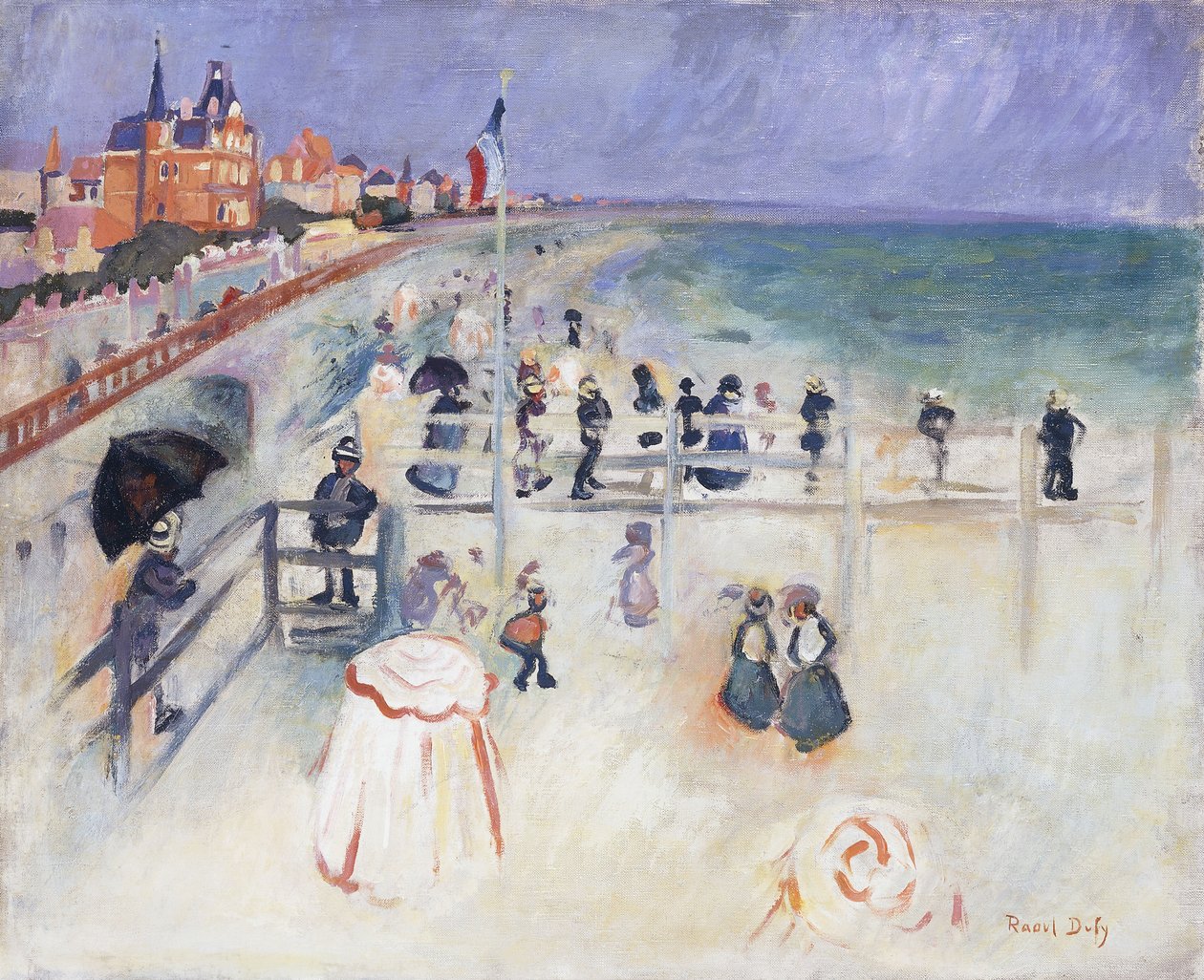 Sainte-Adressin ranta; La Plage de Sainte-Adress, noin 1905 (öljy kankaalle) tekijältä Raoul Dufy
