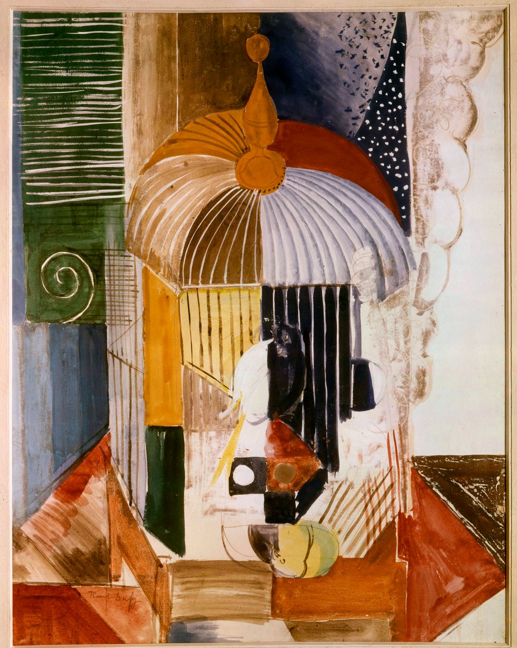 Lintuhäkki, 20. vuosisata (öljy kankaalle) tekijältä Raoul Dufy