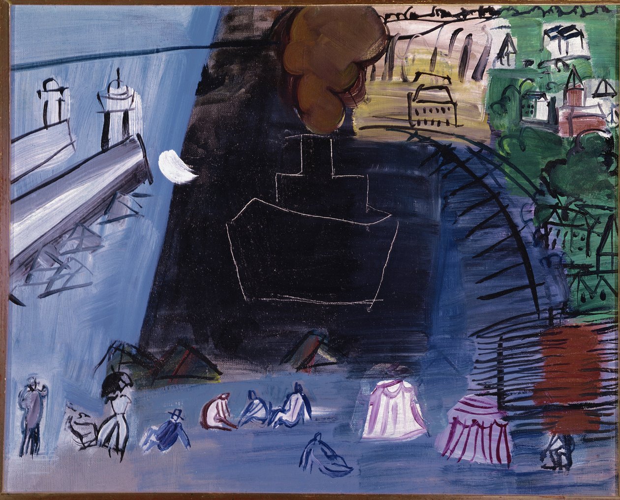 Musta rahti (öljy kankaalle, 20. vuosisata) tekijältä Raoul Dufy
