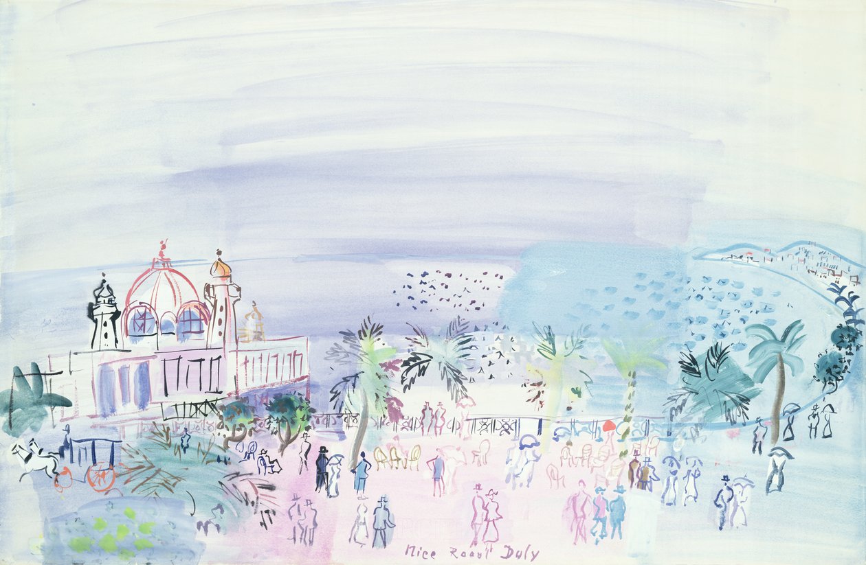 Nizzan kasino, noin 1936 (guassi ja akvarelli paperille). tekijältä Raoul Dufy