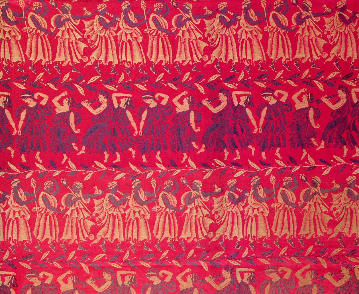 "Orfeuksen saattue", Raoul Dufyn (1878-1953) suunnittelema silkkidamasti, Bianchini-Ferierin kutoma. tekijältä Raoul Dufy