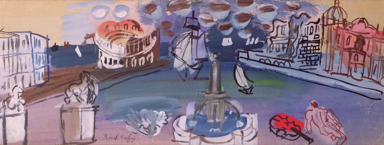 Aukion suihkulähde (guassi) tekijältä Raoul Dufy