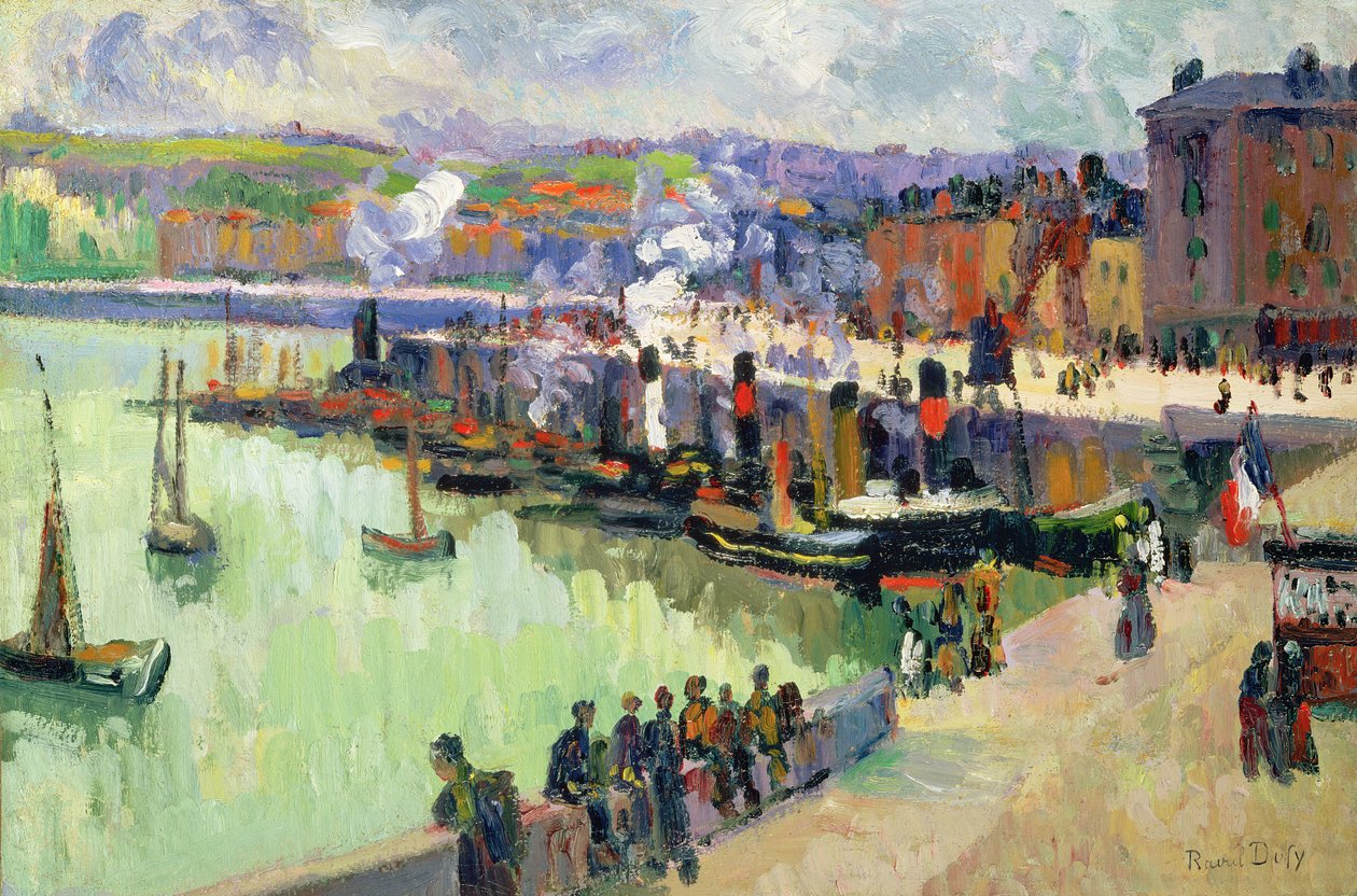 Satama (öljy paperille) tekijältä Raoul Dufy