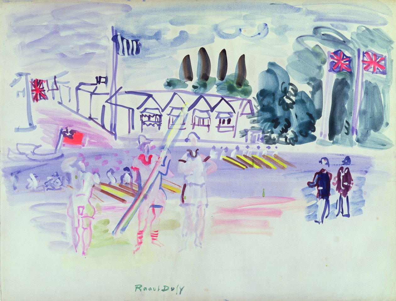 Henleyn regatta (akvarelli paperille) tekijältä Raoul Dufy