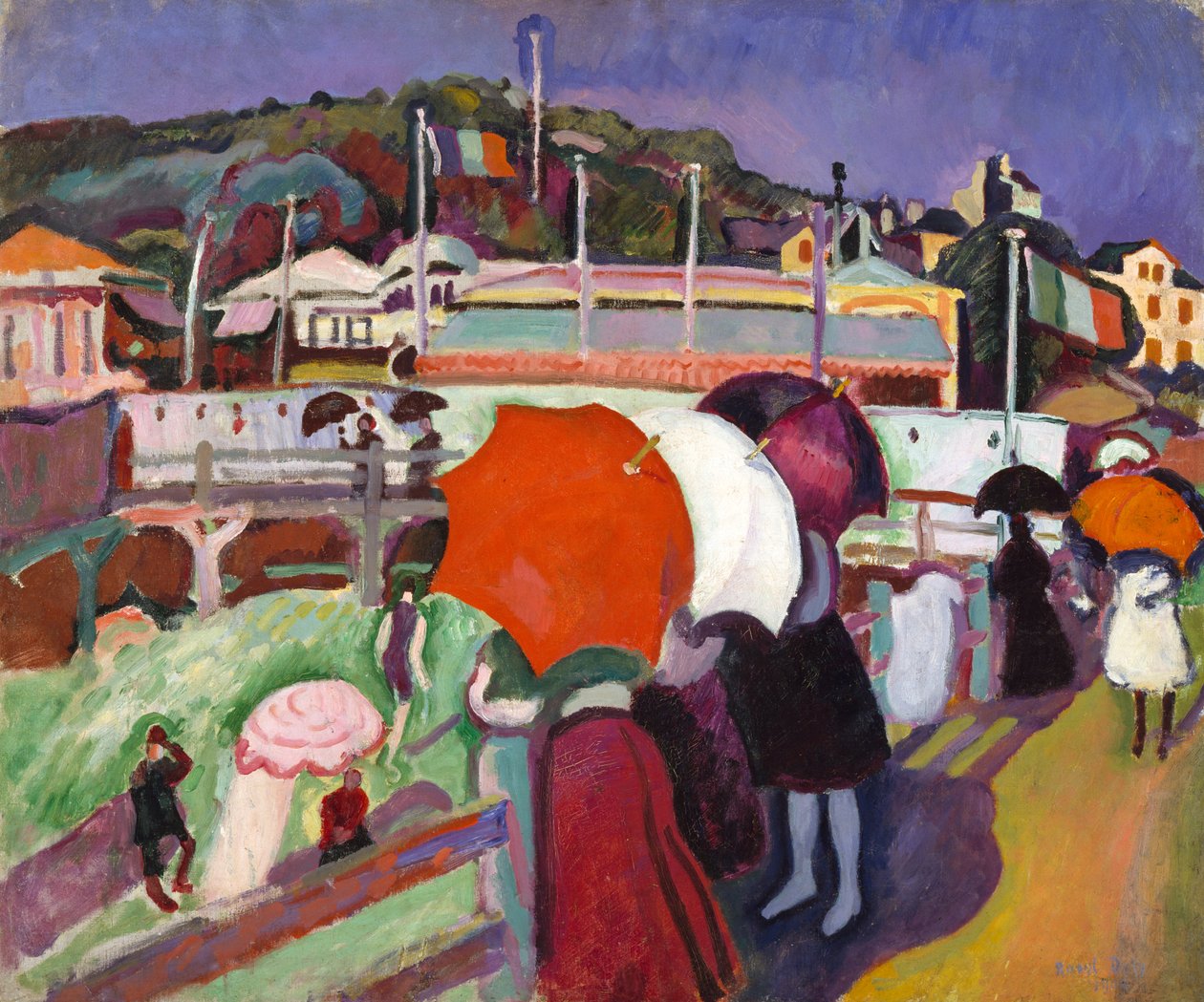 Kolme sateenvarjoa tekijältä Raoul Dufy