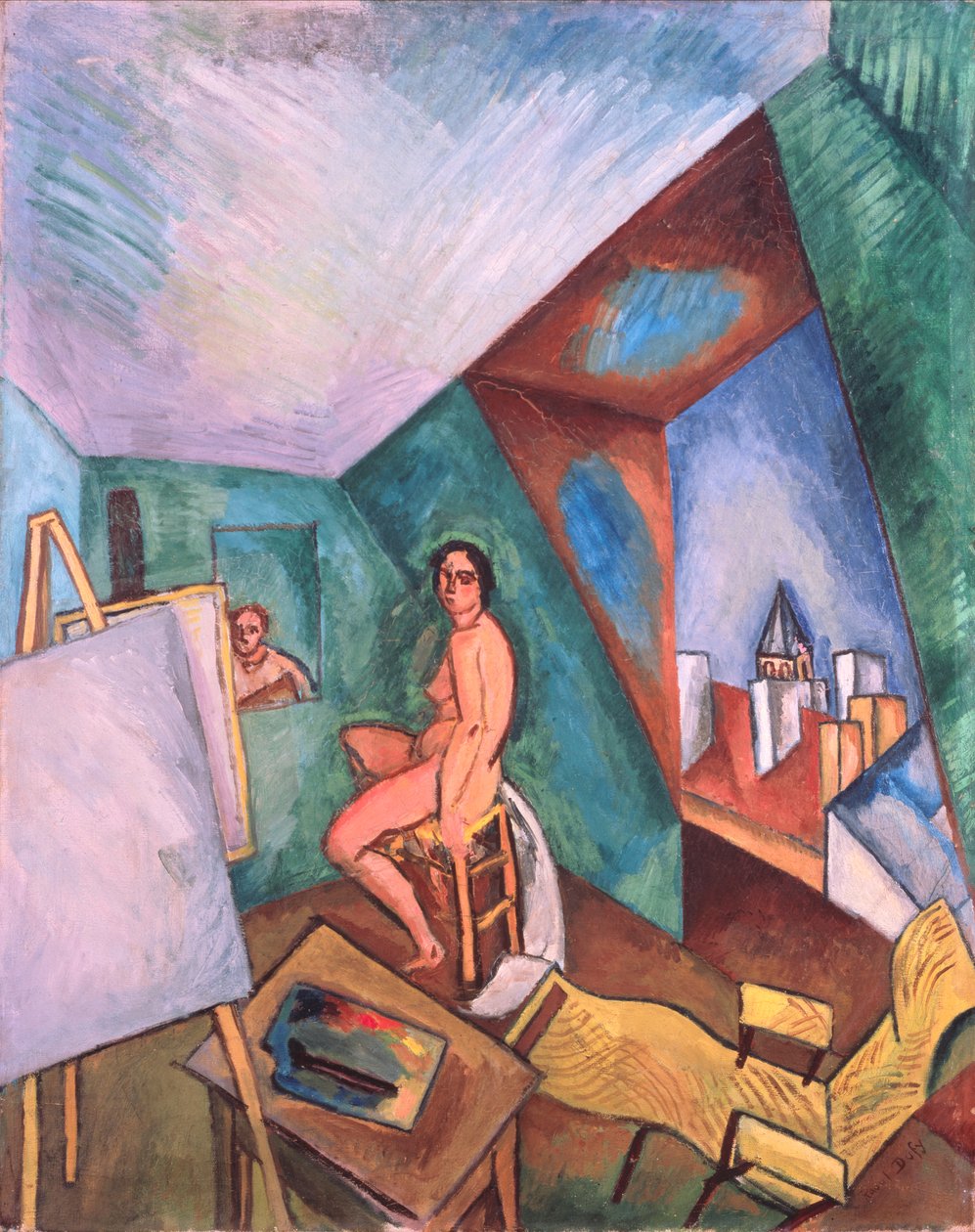 Taiteilijan työhuone (öljy kankaalle) tekijältä Raoul Dufy
