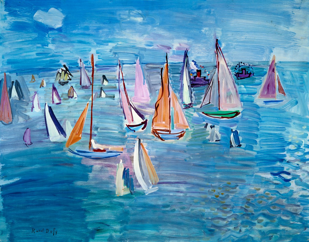 Regatta, 20. vuosisata (öljy kankaalle) tekijältä Raoul Dufy