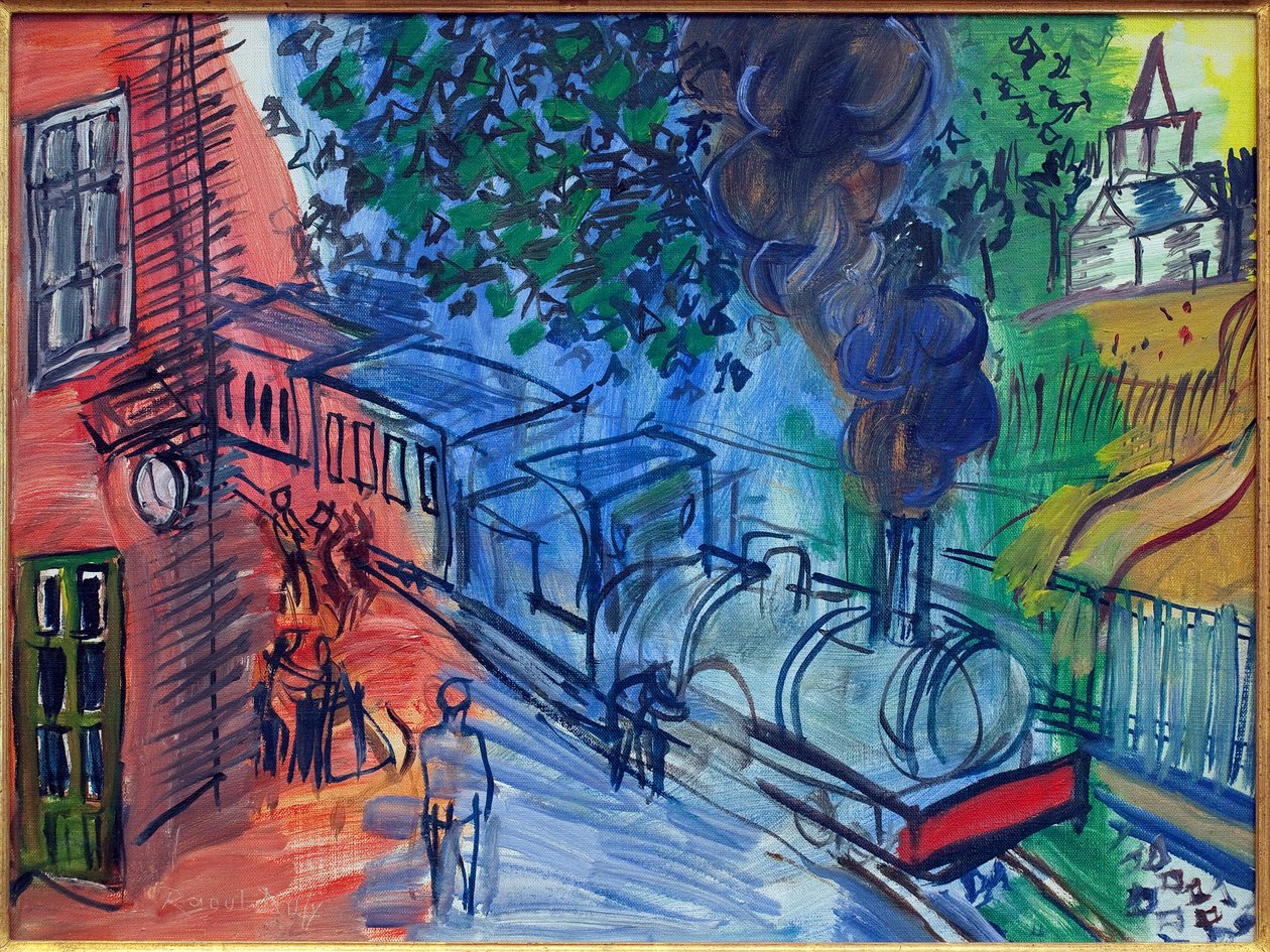 Juna asemalle. Raoul Dufyn (1877-1953) maalaus, öljy kankaalle. Ranskalaista taidetta, 20. vuosisata. Musee La Piscine, Roubaix. tekijältä Raoul Dufy
