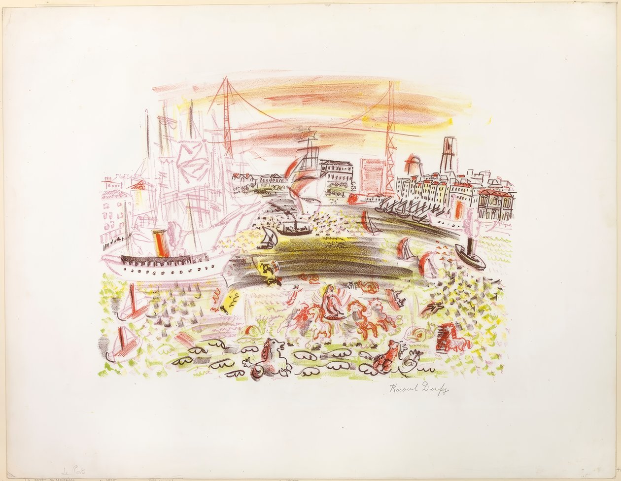 Näkymä Marseilleen (Le Port) tekijältä Raoul Dufy