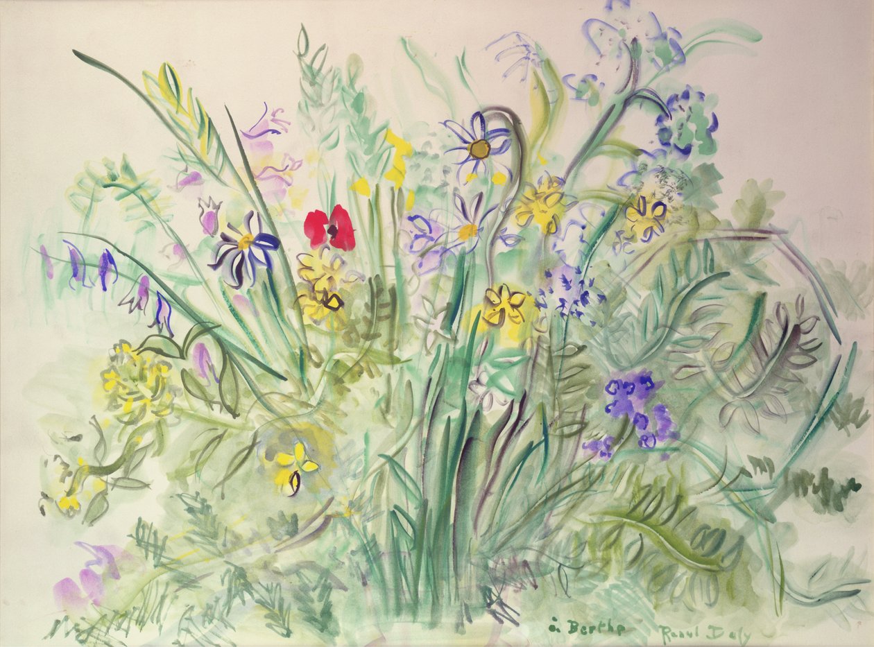 Wild Flowers (vesiväri paperille) tekijältä Raoul Dufy