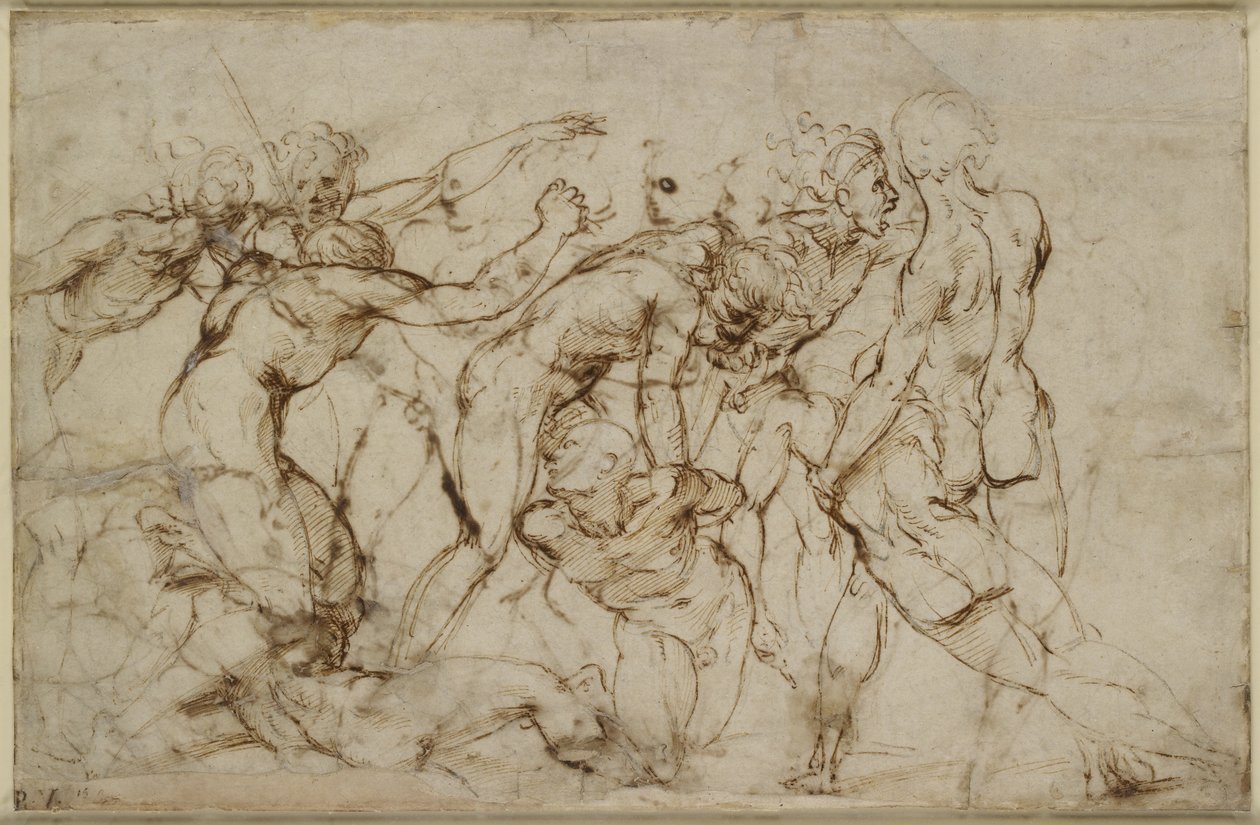 Alastonsotureiden taistelu vankien kanssa, WA1846.179 tekijältä Raffaello Sanzio Raphael