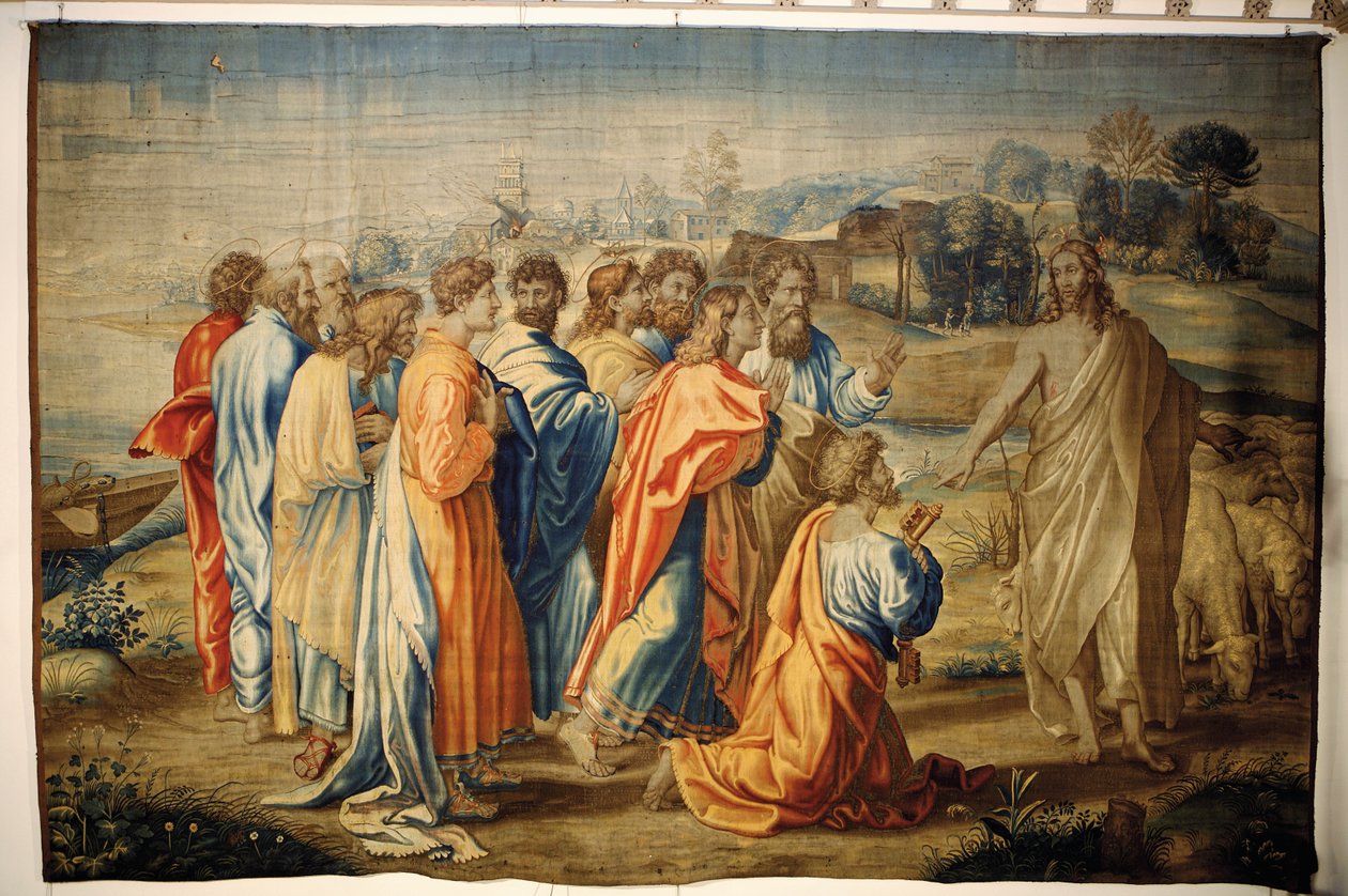 Kristuksen kehotus Pietarille (seinävaatekangas) tekijältä Raffaello Sanzio Raphael