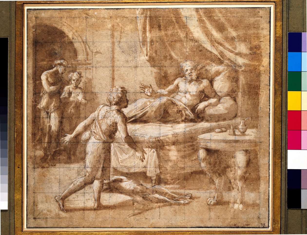 Esau vaatii Iisakin siunausta (kynä ja muste guassilla paperilla) tekijältä Raffaello Sanzio Raphael