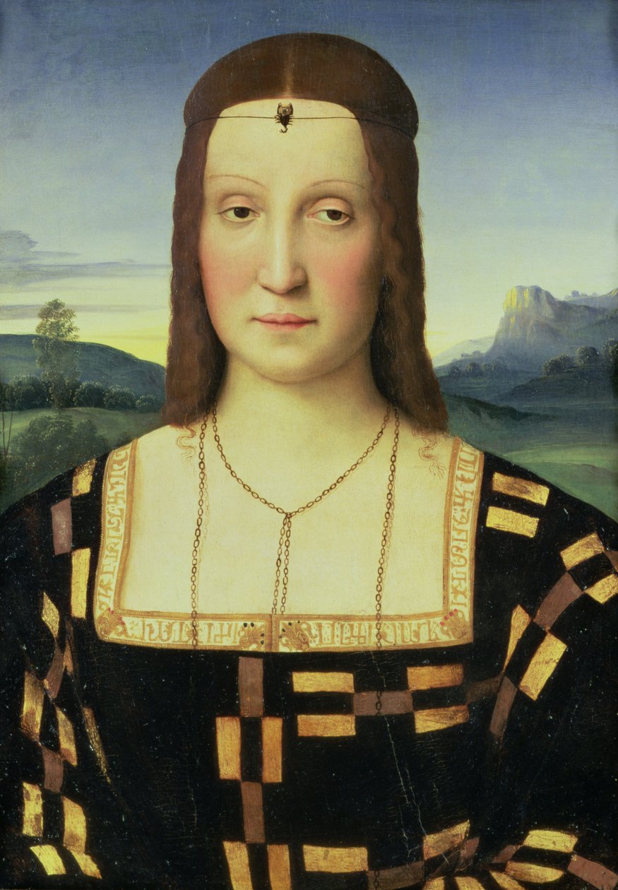 Elizabeth Gonzagan muotokuva, n. 1504 tekijältä Raffaello Sanzio Raphael