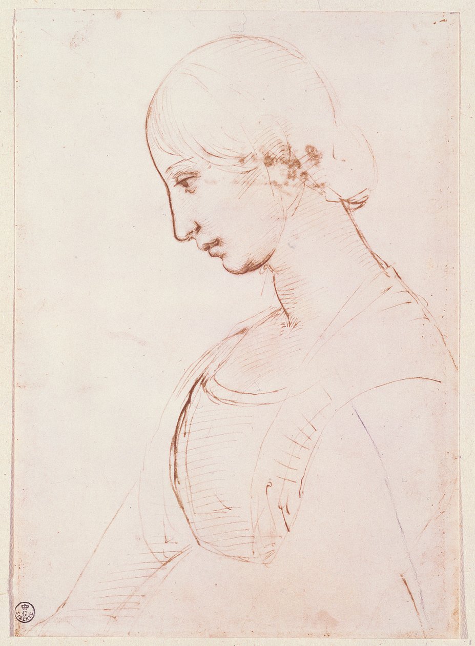 Nuoren naisen muotokuva (kynä ja muste) tekijältä Raffaello Sanzio Raphael