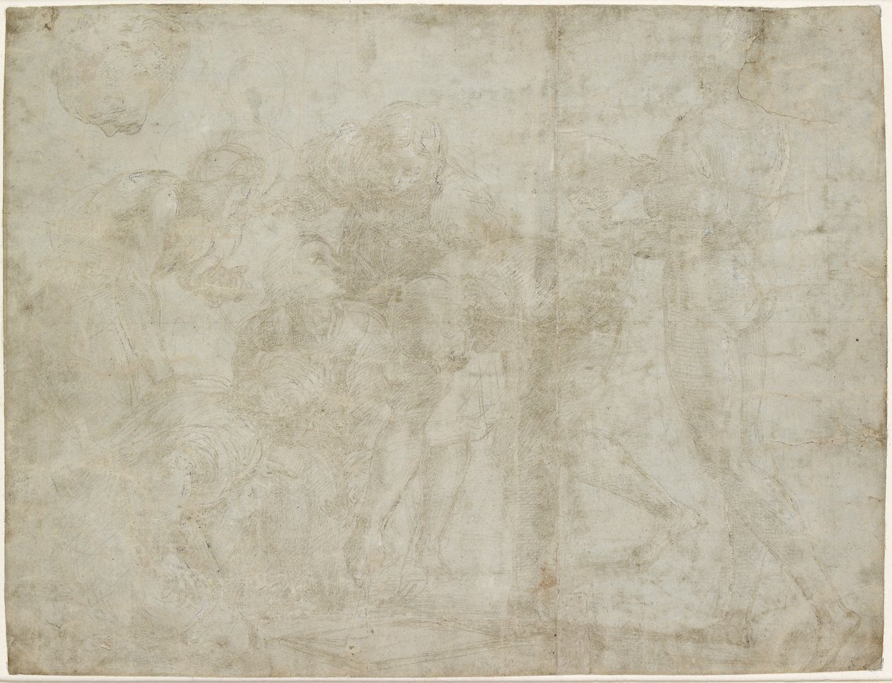 Recto: Euclid instructing his Pupills, WA1846.194 tekijältä Raffaello Sanzio Raphael
