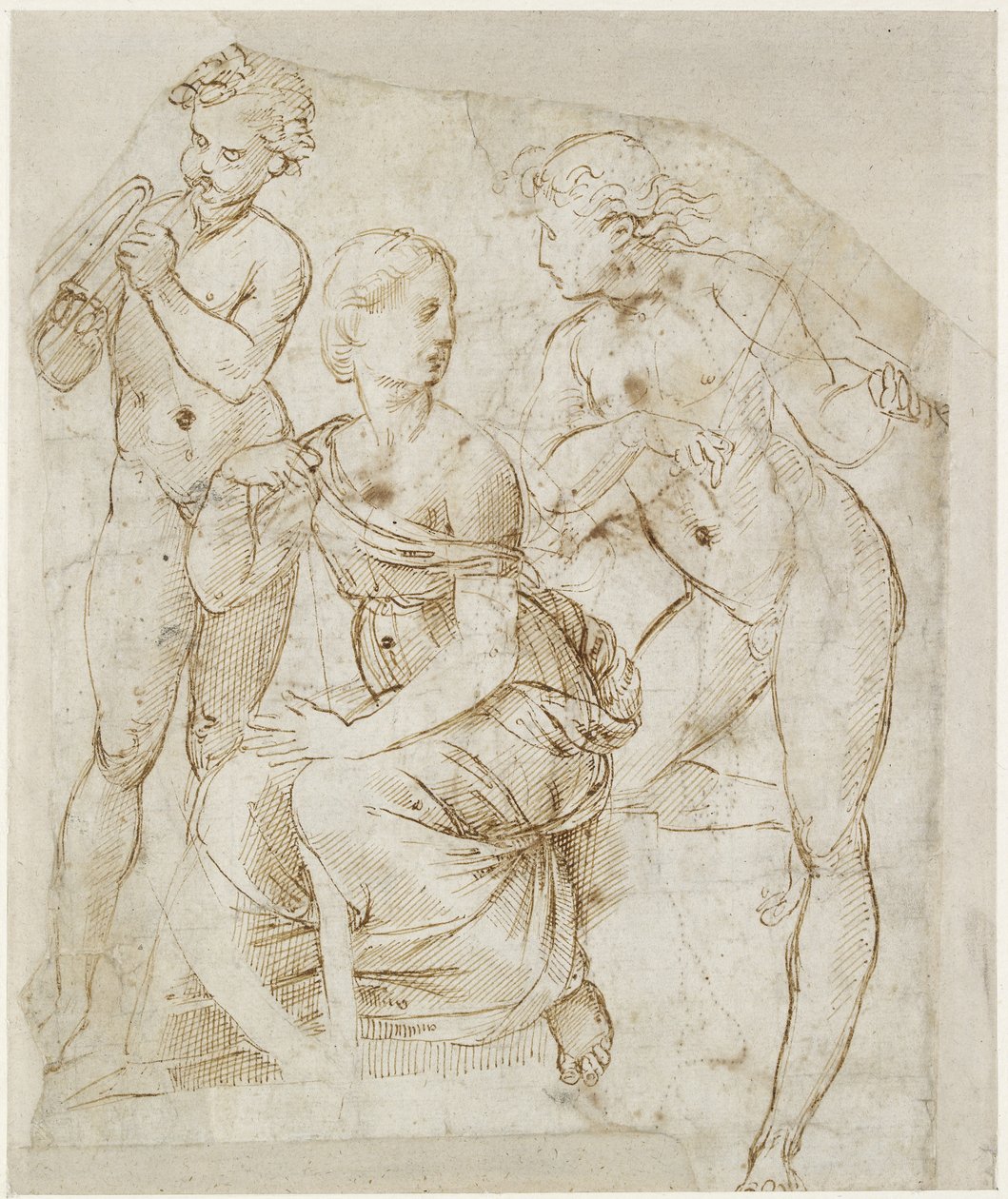 Recto: Ryhmä muusikoita, WA1846.166 tekijältä Raffaello Sanzio Raphael