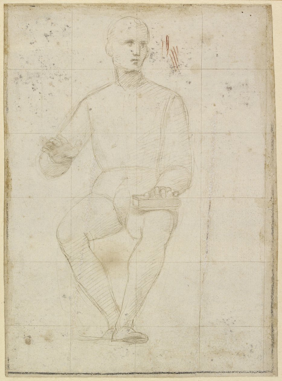 Recto: Tutkimus istuvasta miehestä, WA1846.174 tekijältä Raffaello Sanzio Raphael
