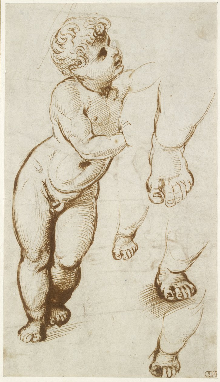 Recto: Infant Christ and other Studies, WA1855.91 tekijältä Raffaello Sanzio Raphael