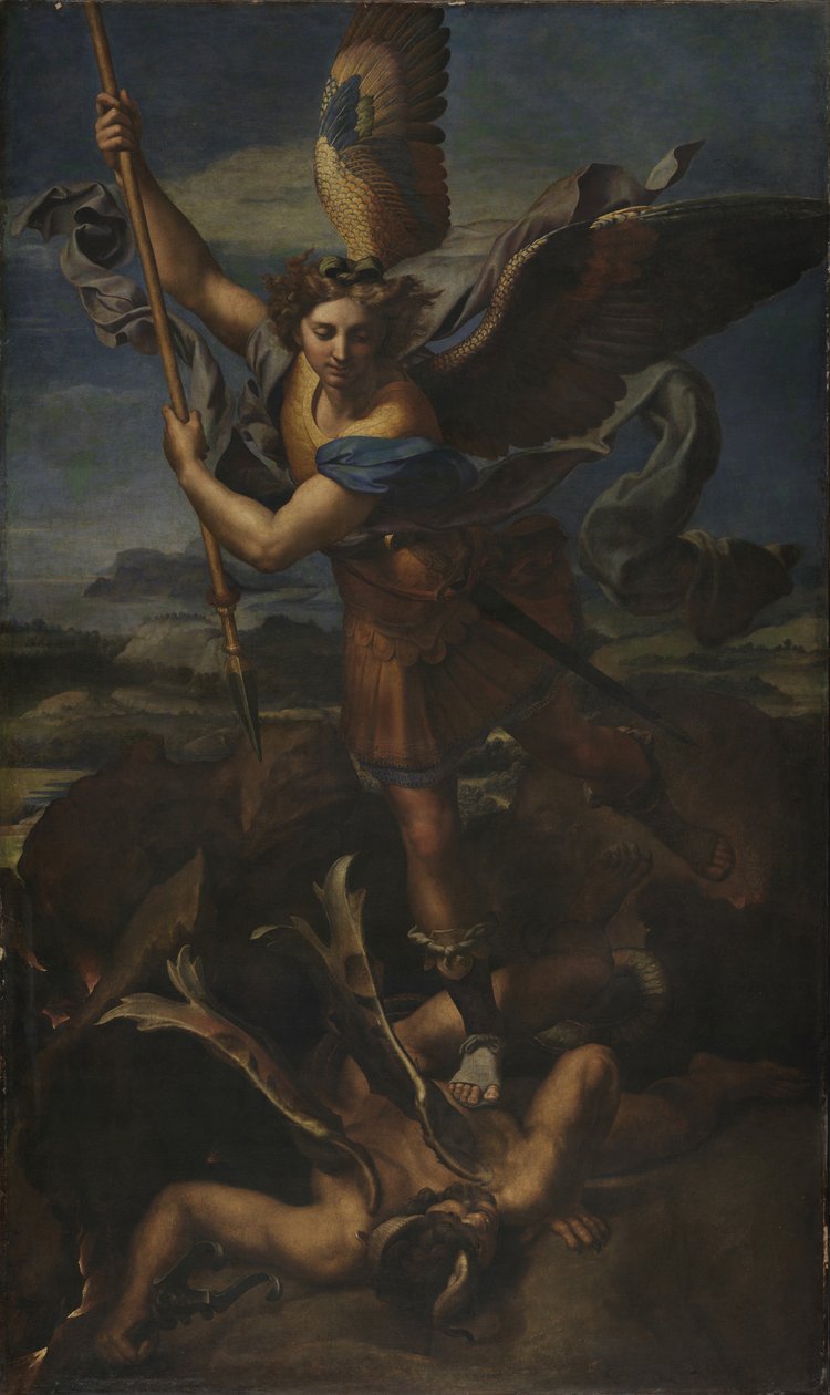 Pyhä Mikael voittaa Saatanan tekijältä Raffaello Sanzio Raphael