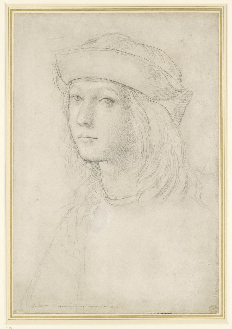 Omakuva (paperille liidulla korotettu valkoisella) tekijältä Raffaello Sanzio Raphael